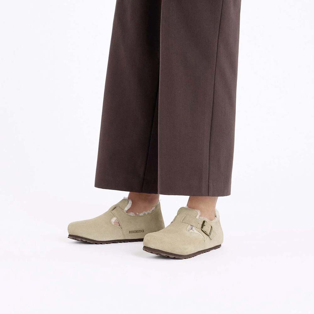 ビルケンシュトック ロンドンシアリング スエードレザー BIRKENSTOCK London Shearling トープ レディース シューズ ナロー幅 1028470