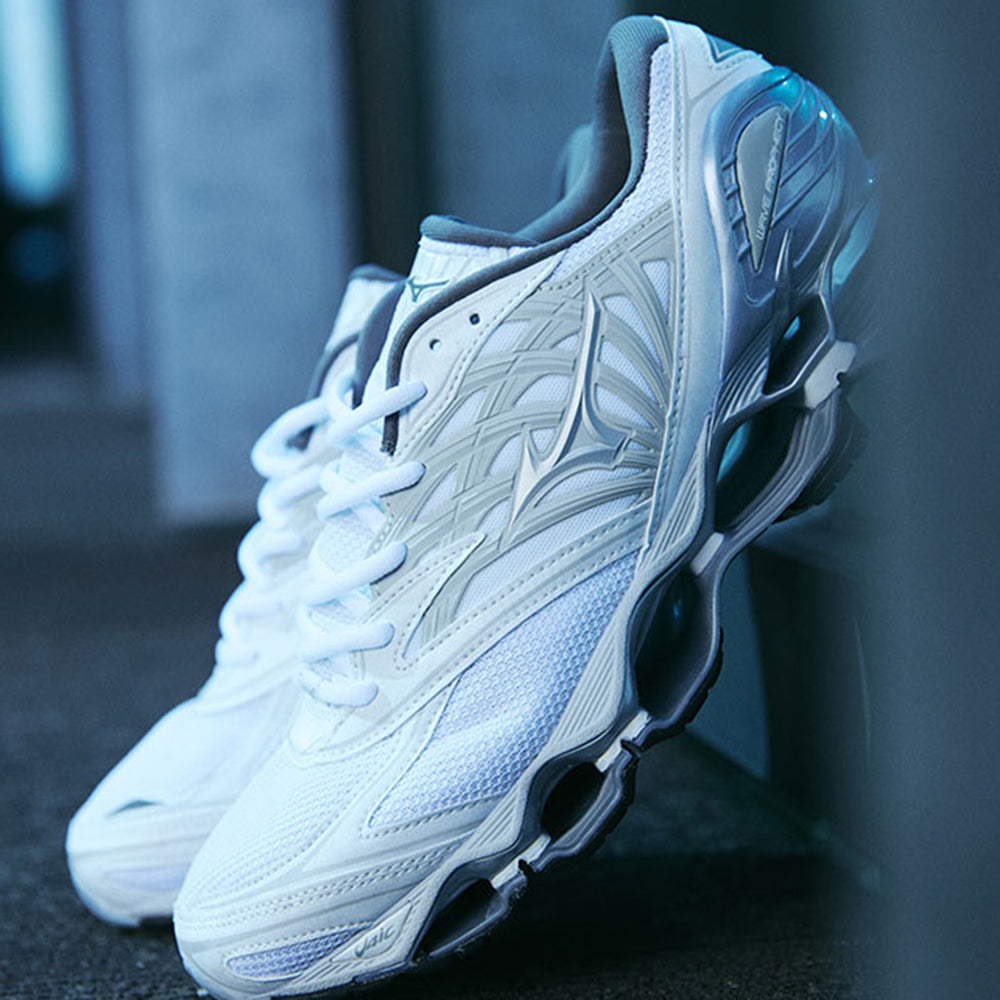 ミズノ MIZUNO WAVE PROPHECY LS ホワイト×シルバー メンズ レディース スニーカー D1GA333702