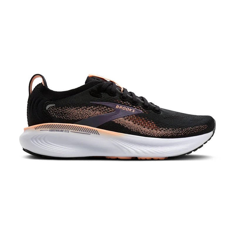 ブルックス アドレナリンGTS25 BROOKS Adrenaline GTS 25 Black/Peach/Mulled Grape レディース スニーカー BRW-4432BLK/P