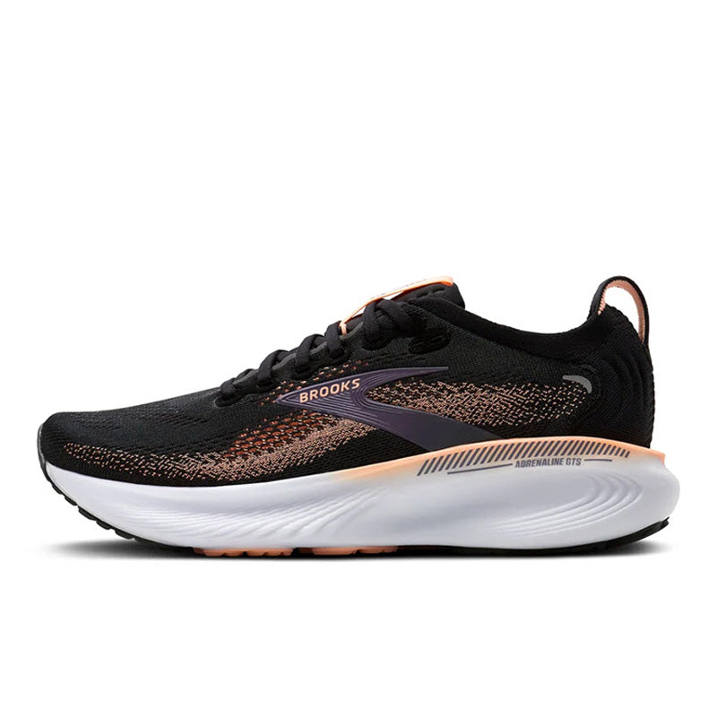 ブルックス アドレナリンGTS25 BROOKS Adrenaline GTS 25 Black/Peach/Mulled Grape レディース スニーカー BRW-4432BLK/P