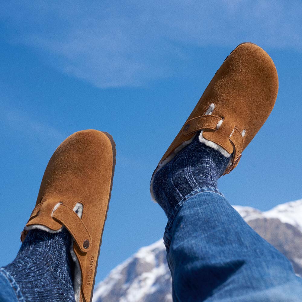 ビルケンシュトック ボストン シアリング スエードレザー BIRKENSTOCK Boston Shearling ミンク レディース サンダル ナロー幅 1001141
