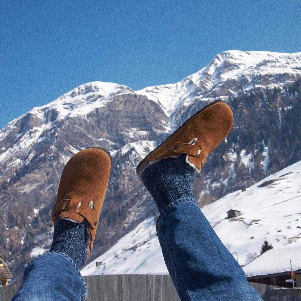 ビルケンシュトック ボストン シアリング スエードレザー BIRKENSTOCK Boston Shearling ミンク レディース サンダル ナロー幅 1001141