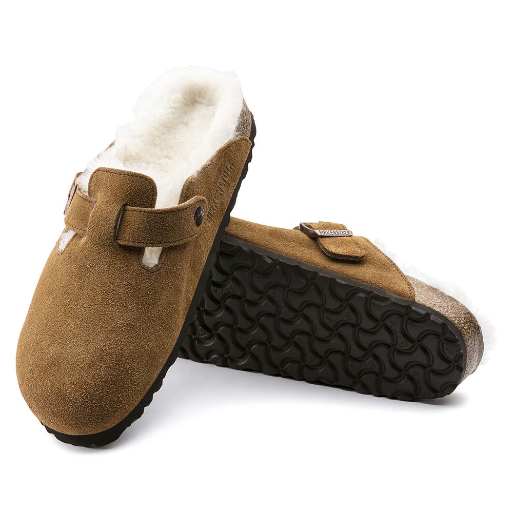 ビルケンシュトック ボストン シアリング スエードレザー BIRKENSTOCK Boston Shearling ミンク レディース サンダル ナロー幅 1001141