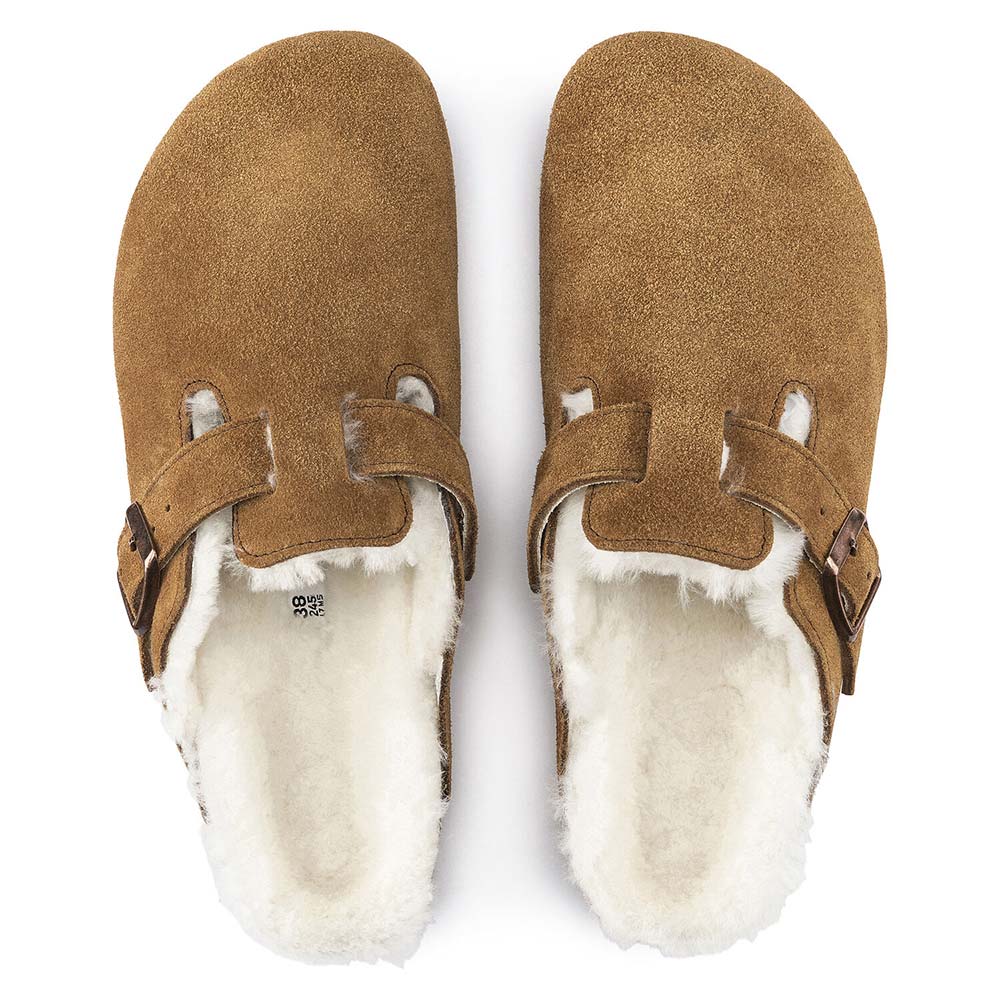 ビルケンシュトック ボストン シアリング スエードレザー BIRKENSTOCK Boston Shearling ミンク レディース サンダル ナロー幅 1001141