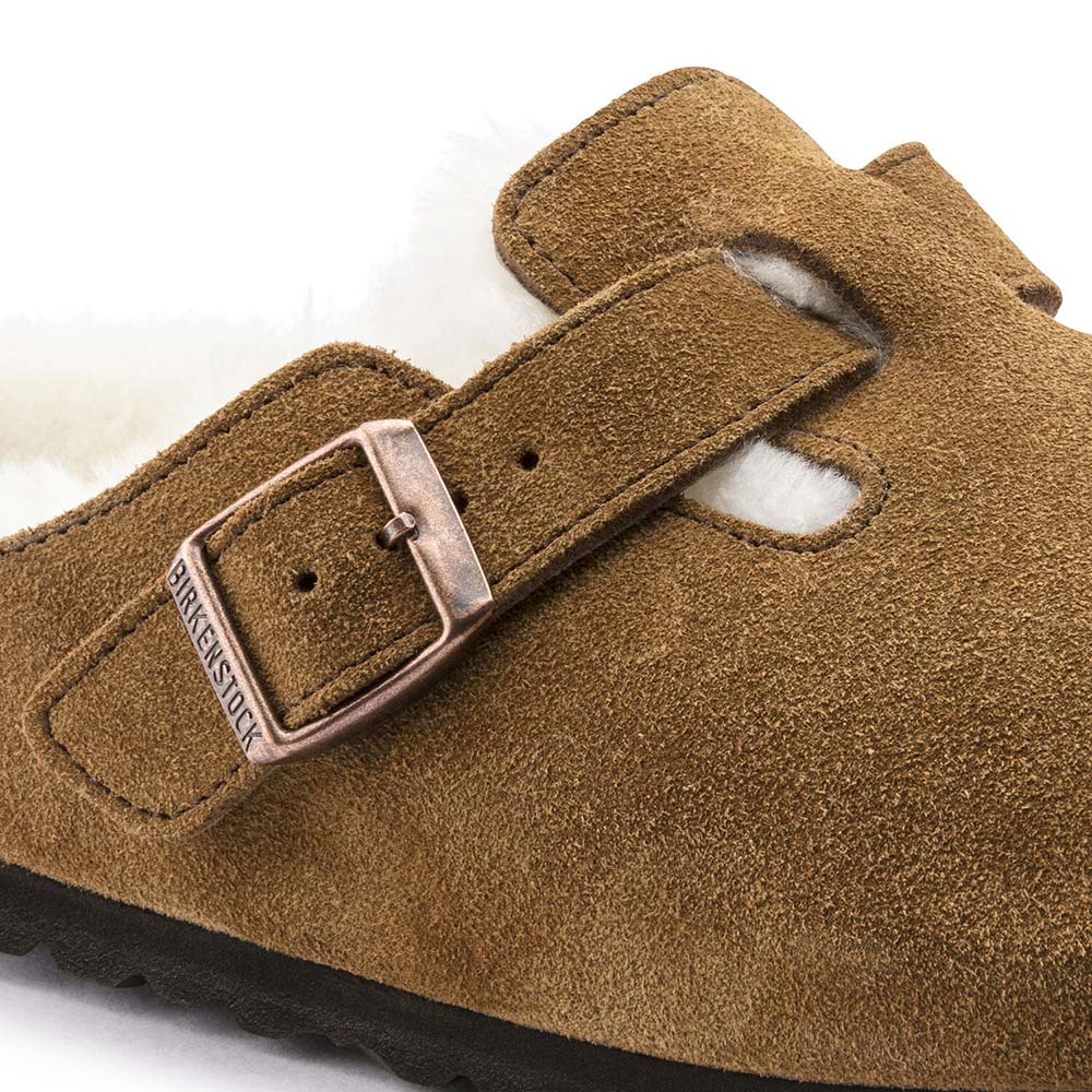 ビルケンシュトック ボストン シアリング スエードレザー BIRKENSTOCK Boston Shearling ミンク レディース サンダル ナロー幅 1001141