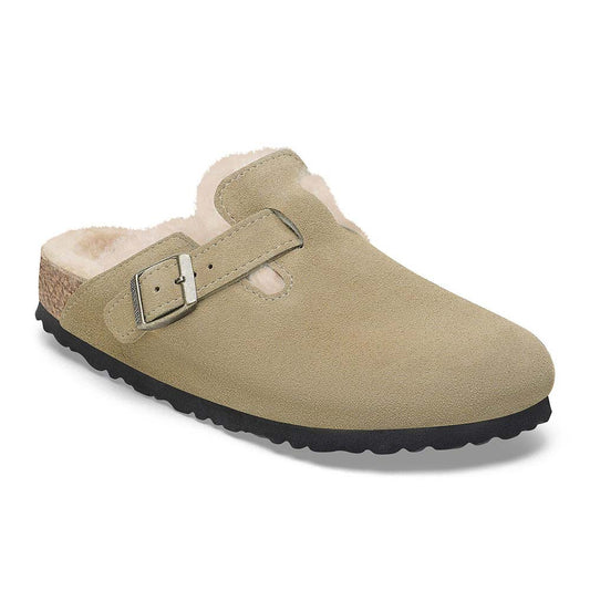 ビルケンシュトック ボストン シアリング スエードレザー BIRKENSTOCK Boston Shearling トープ レディース サンダル ナロー幅 1028299