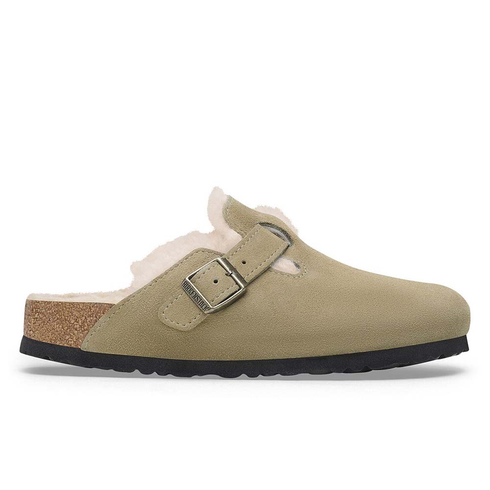 ビルケンシュトック ボストン シアリング スエードレザー BIRKENSTOCK Boston Shearling トープ レディース サンダル ナロー幅 1028299