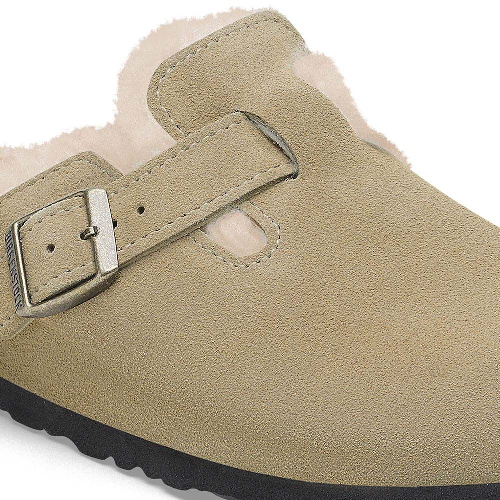 ビルケンシュトック ボストン シアリング スエードレザー BIRKENSTOCK Boston Shearling トープ レディース サンダル ナロー幅 1028299
