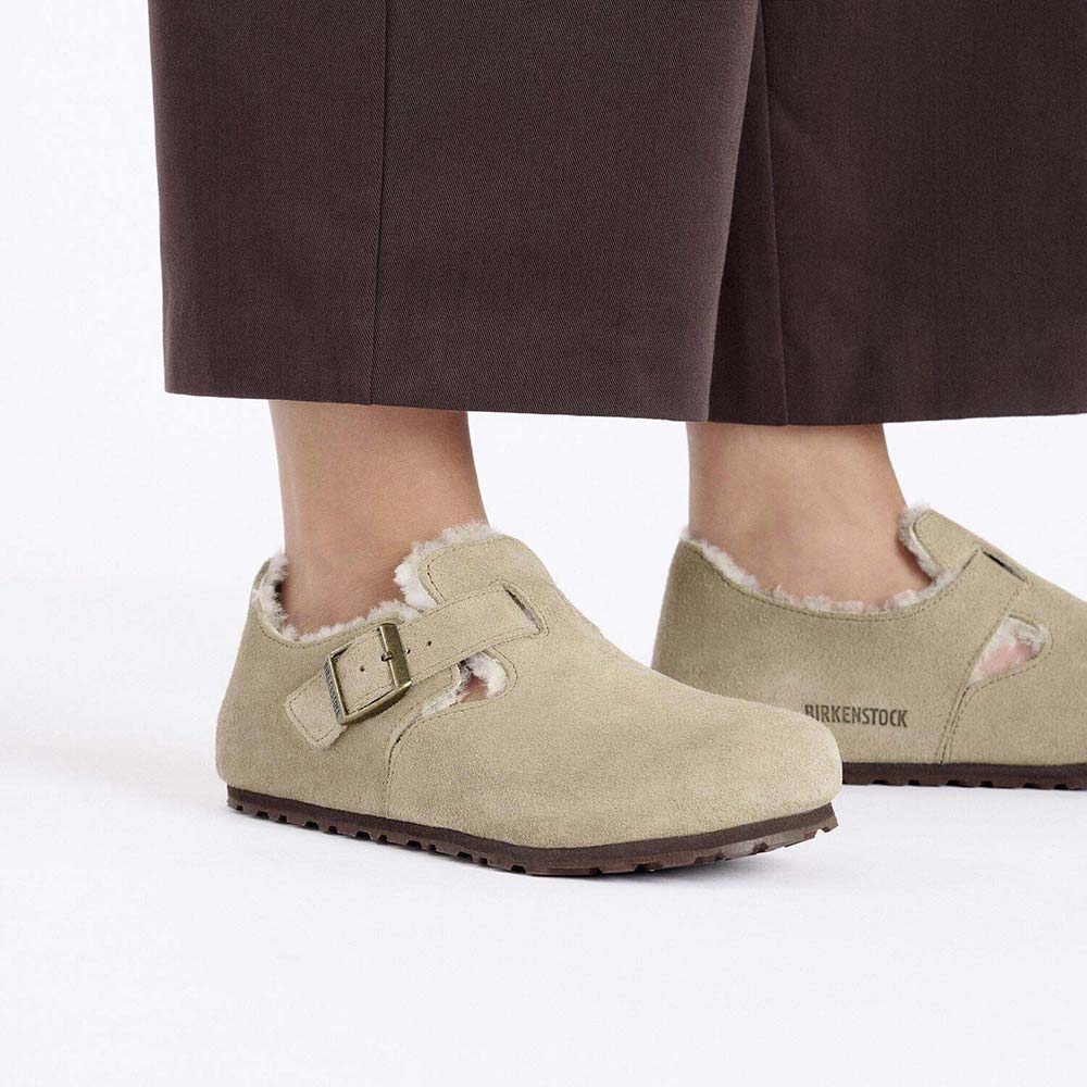 ビルケンシュトック ロンドンシアリング スエードレザー BIRKENSTOCK London Shearling トープ レディース シューズ ナロー幅 1028470