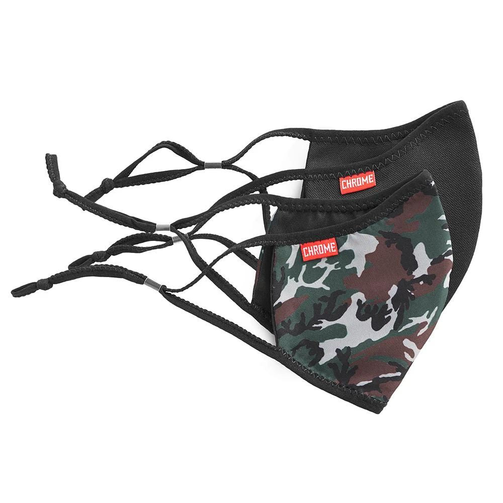 クローム マスク 洗える シチズン フェイス マスク CHROME CITIZEN FACEMASK BLACK/WOODLAND CAMO メンズ M/Lサイズ 布マスク おしゃれ SURVIVAL GEAR AC206WCBK