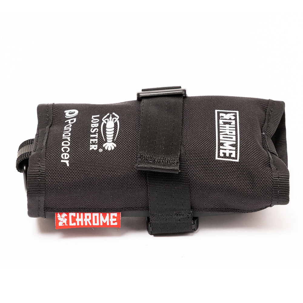 クローム パナレーサー X ロブスター X クローム ダブルトラック サドル ロール CHROME Panaracer X LOBSTER X CHROME DOUBLETRACK SADDLE ROLL BLACK/WHITE PRINT バッグ アクセサリー モンキーレンチ 工具入れ 自転車 ロードバイク ★耐水 BG338BKWP