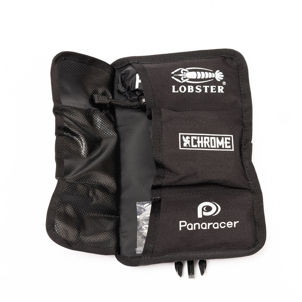 クローム パナレーサー X ロブスター X クローム ダブルトラック サドル ロール CHROME Panaracer X LOBSTER X CHROME DOUBLETRACK SADDLE ROLL BLACK/WHITE PRINT バッグ アクセサリー モンキーレンチ 工具入れ 自転車 ロードバイク ★耐水 BG338BKWP