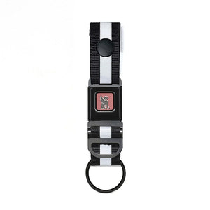 CHROME MINI BUCKLE KEY CHAIN BLACK/ RED/ SILVER AC103BKRS