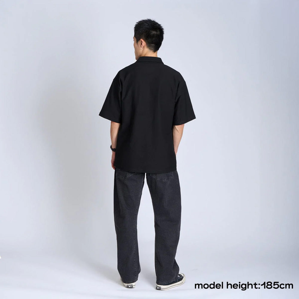 クローム ライムストーン ケーブ ポロ オリジナル ロゴ CHROME LSC POLO WIDE FIT OG LOGO BLACK メンズ JP281BK