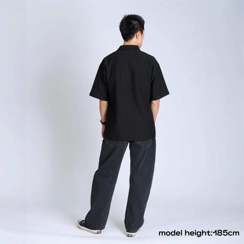 クローム ライムストーン ケーブ ポロ オリジナル ロゴ CHROME LSC POLO WIDE FIT OG LOGO BLACK メンズ JP281BK