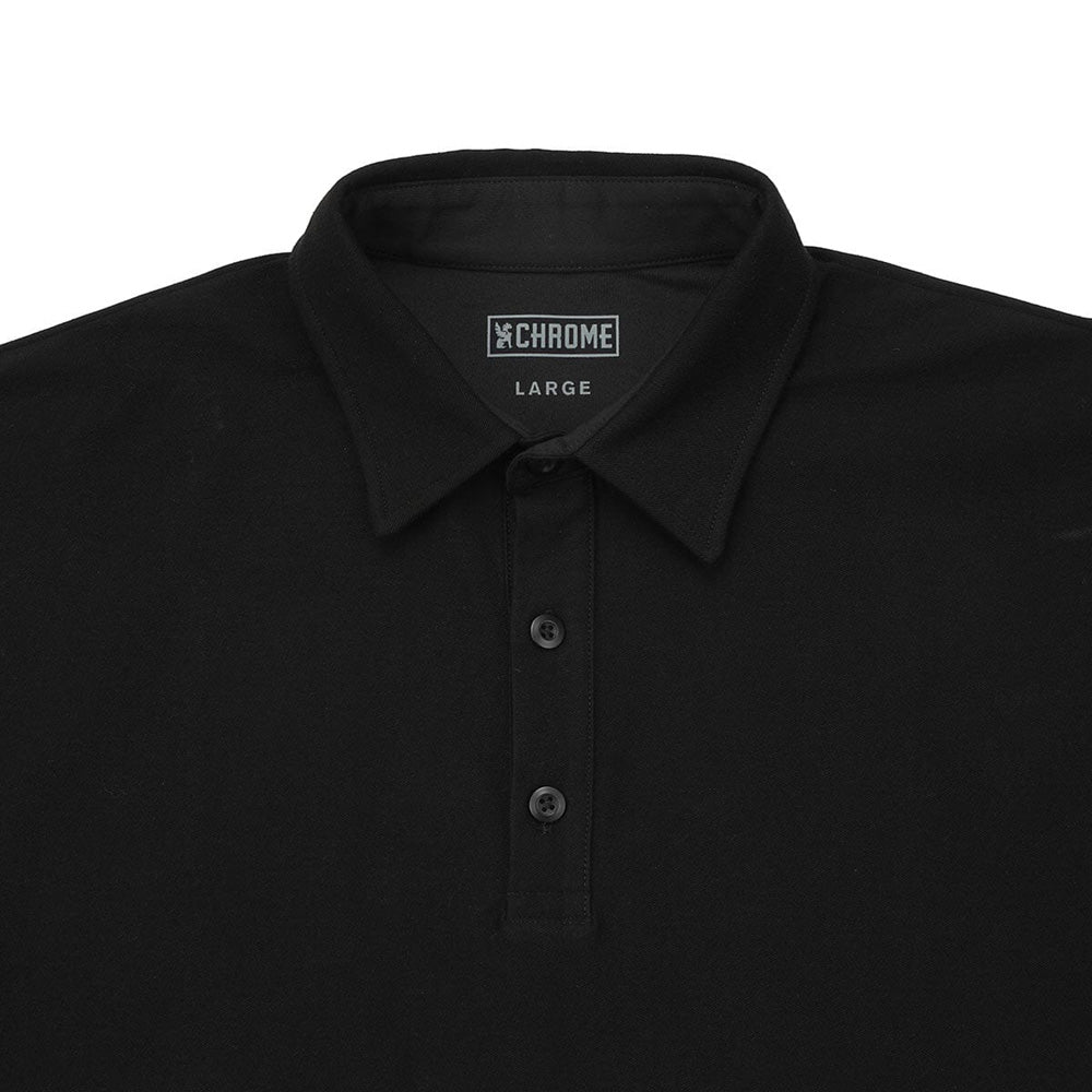 クローム ライムストーン ケーブ ポロ オリジナル ロゴ CHROME LSC POLO WIDE FIT OG LOGO BLACK メンズ JP281BK