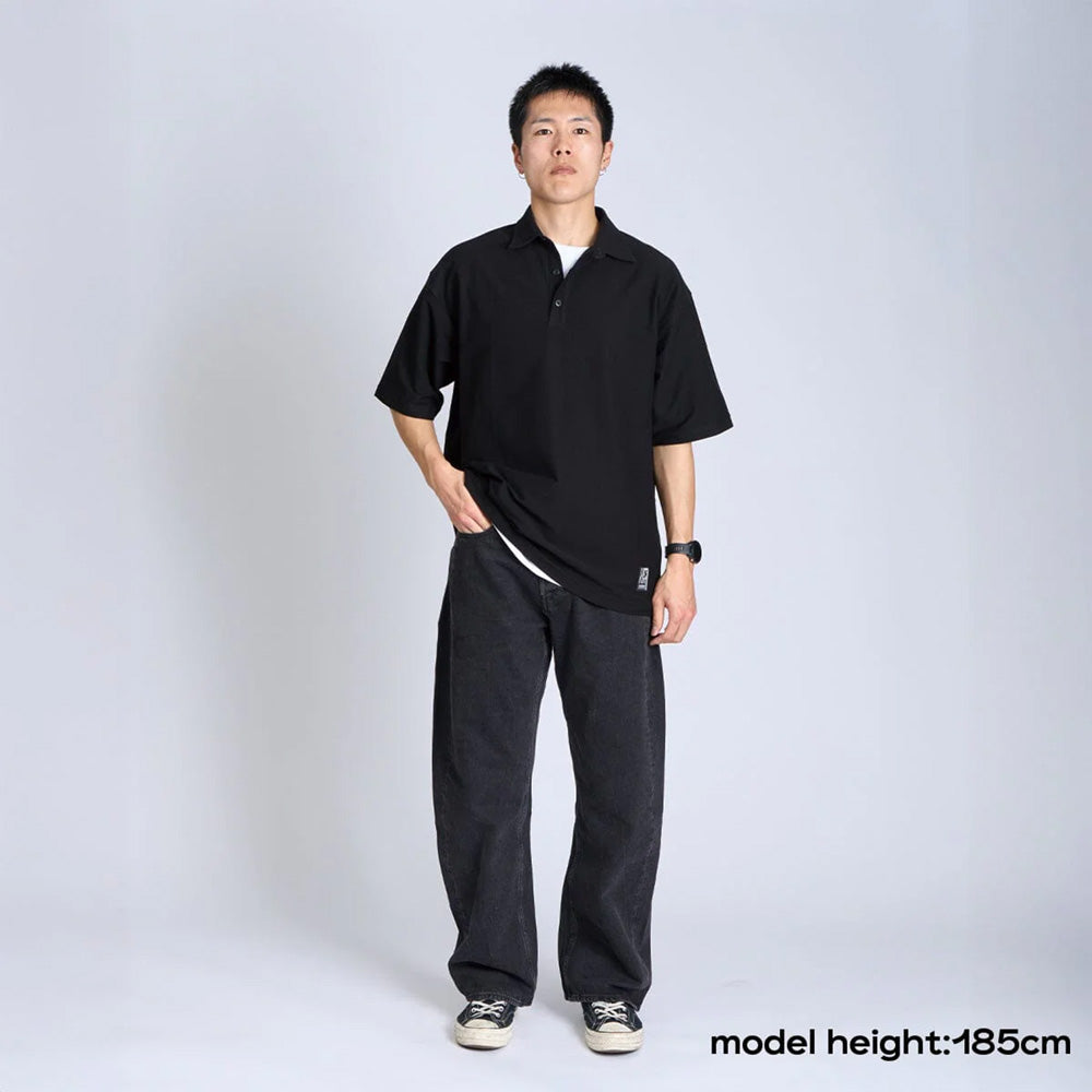 クローム ライムストーン ケーブ ポロ オリジナル ロゴ CHROME LSC POLO WIDE FIT OG LOGO BLACK メンズ JP281BK