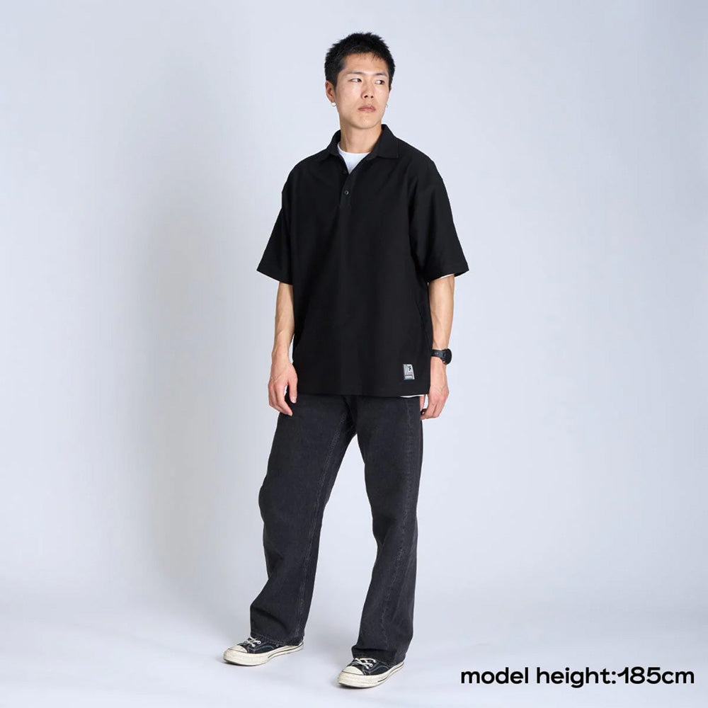 クローム ライムストーン ケーブ ポロ オリジナル ロゴ CHROME LSC POLO WIDE FIT OG LOGO BLACK メンズ JP281BK