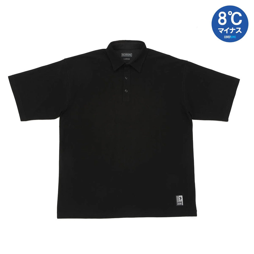 クローム ライムストーン ケーブ ポロ オリジナル ロゴ CHROME LSC POLO WIDE FIT OG LOGO BLACK メンズ JP281BK
