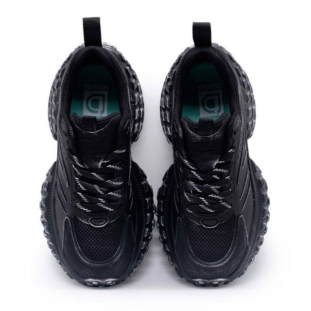 ディストーション レベル DISTORTION REBEL BLACK メンズ スニーカー 7cm 厚底スニーカー 黒 トールシューズ シークレットシューズ シークレットスニーカー 上げ底靴 背が高くなる 身長up 厚底靴 身長盛れる ボリューム感 スタイルアップ 幅広 軽量 DIS25F0001-BK