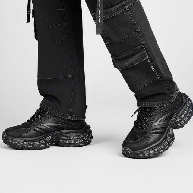 ディストーション レベル DISTORTION REBEL BLACK メンズ スニーカー 7cm 厚底スニーカー 黒 トールシューズ シークレットシューズ シークレットスニーカー 上げ底靴 背が高くなる 身長up 厚底靴 身長盛れる ボリューム感 スタイルアップ 幅広 軽量 DIS25F0001-BK