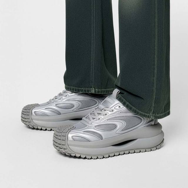 ディストーション ミスフィット DISTORTION MISFIT SILVER メンズ スニーカー 7cm 厚底スニーカー トールシューズ シークレットシューズ シークレットスニーカー 上げ底靴 身長up 厚底靴 身長盛れる ボリューム感 スタイルアップ 幅広 軽量 DIS25F0003-SV