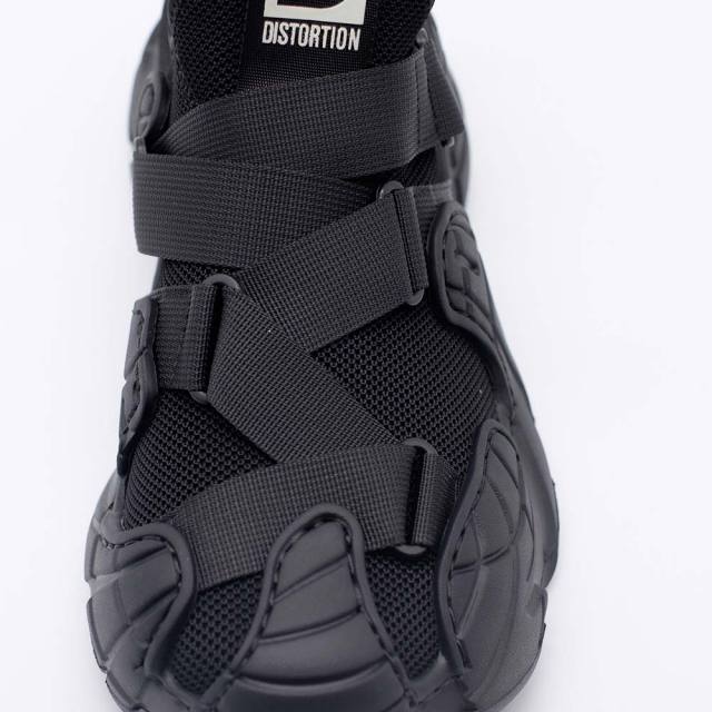 ディストーション サブバート DISTORTION SUBVERT BLACK メンズ スニーカー 5cm 厚底スニーカー 黒 トールシューズ シークレットシューズ シークレットスニーカー 上げ底靴 身長up 厚底靴 身長盛れる ボリューム感 スタイルアップ 幅広 軽量 DIS25F0007-BK