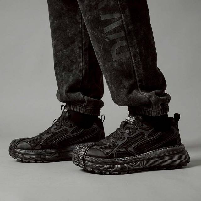 ディストーション ディファイアント DISTORTION DEFIANT BLACK メンズ スニーカー 5cm 厚底スニーカー トールシューズ シークレットシューズ シークレットスニーカー 上げ底靴 身長up 厚底靴 身長盛れる ボリューム感 スタイルアップ 幅広 軽量 DIS25F0008-BK