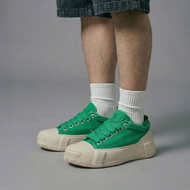 ディストーション ブロック ロー DISTORTION BLOCK LOW Green/White メンズ レディース スニーカー DIS26F0012-GNWH