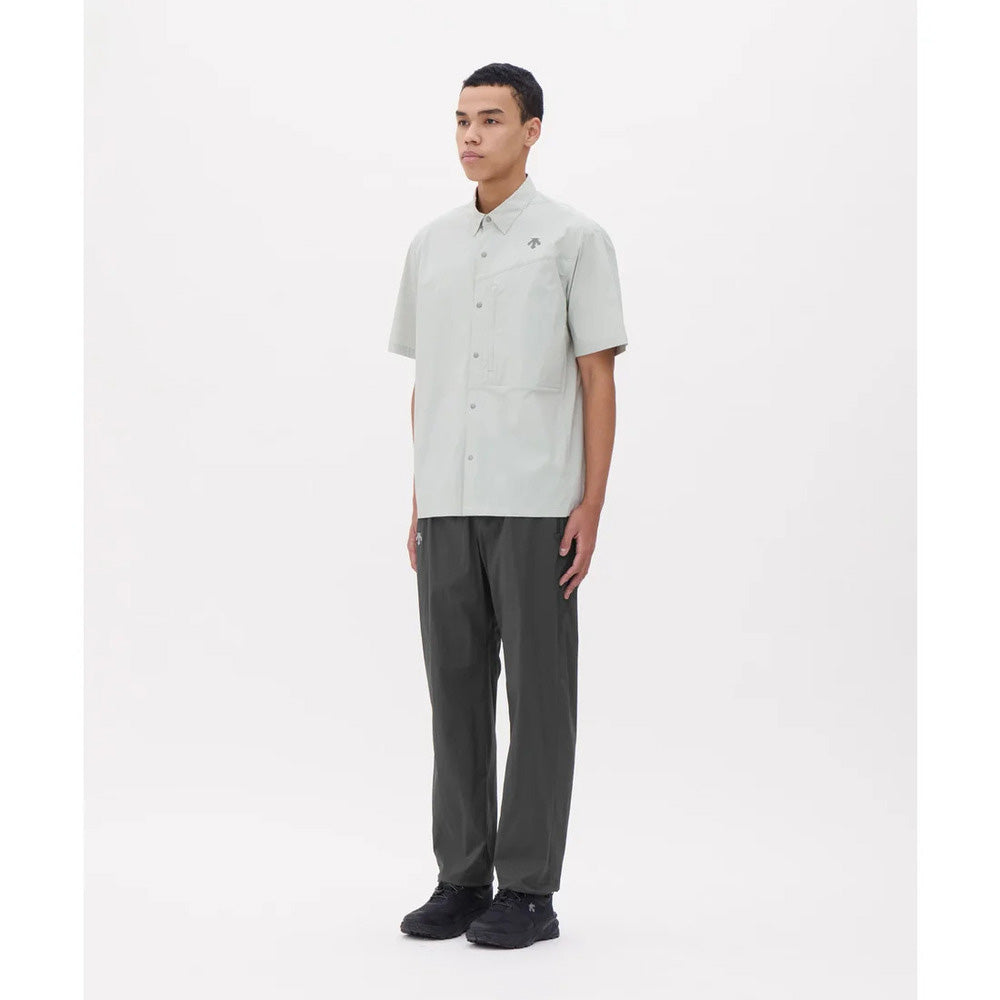デサント ウィンドシェルハーフスリーブシャツ ポケッタブル仕様 DESCENTE WIND SHELL H/S SHIRT PB. ブラック（BK00） メンズ DO6SHS01M-BK00