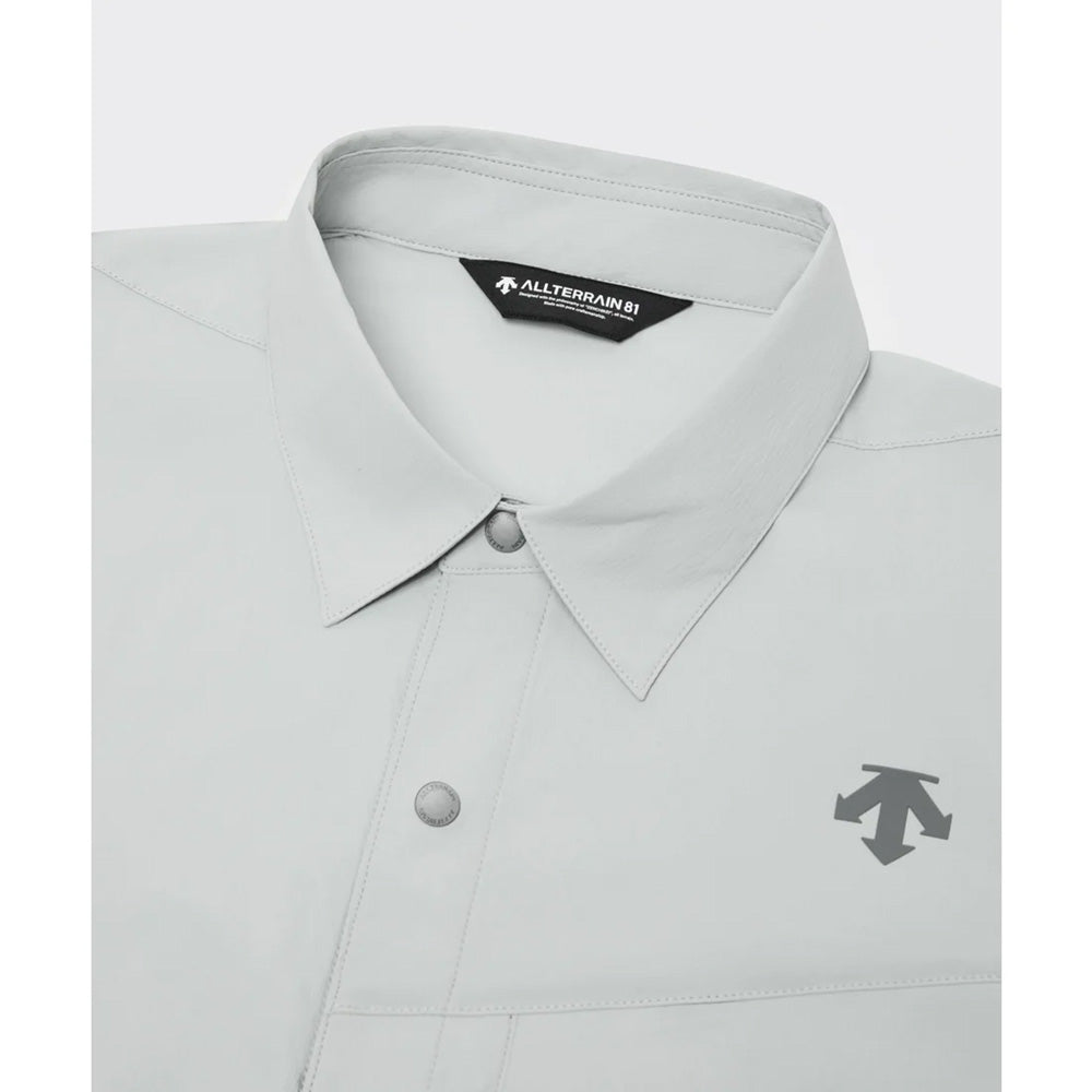 デサント ウィンドシェルハーフスリーブシャツ ポケッタブル仕様 DESCENTE WIND SHELL H/S SHIRT PB. ブラック（BK00） メンズ DO6SHS01M-BK00