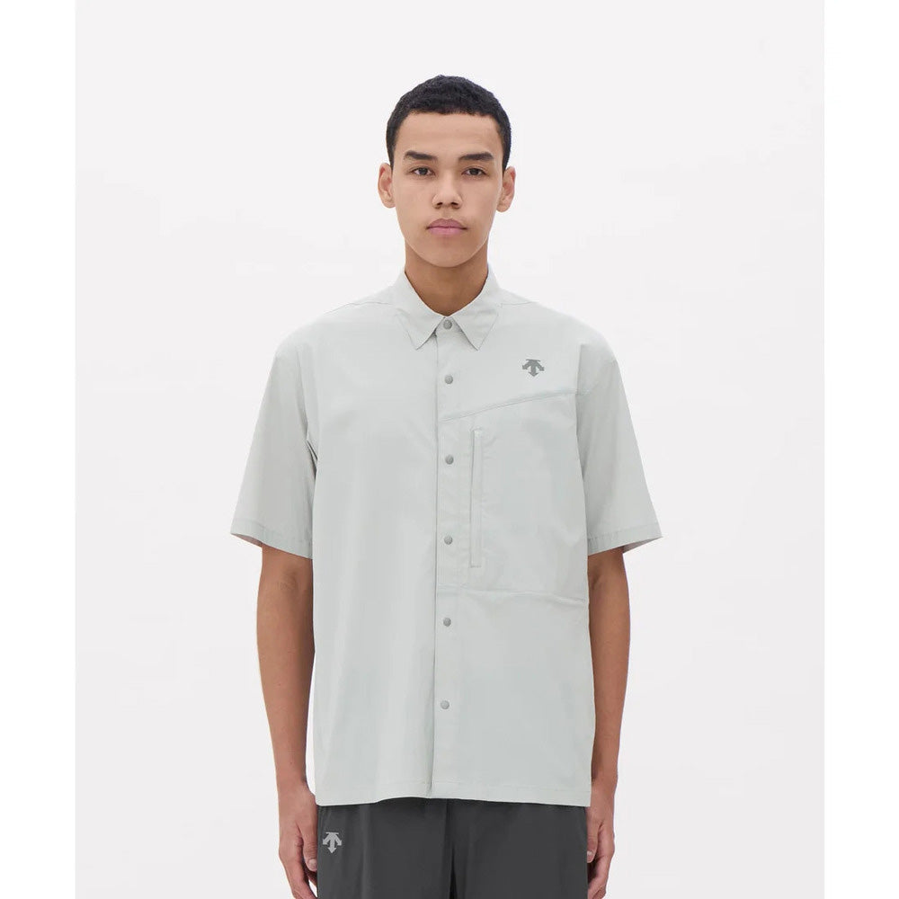 デサント ウィンドシェルハーフスリーブシャツ ポケッタブル仕様 DESCENTE WIND SHELL H/S SHIRT PB. ダークシャドー（NV13） メンズ DO6SHS01M-NV13