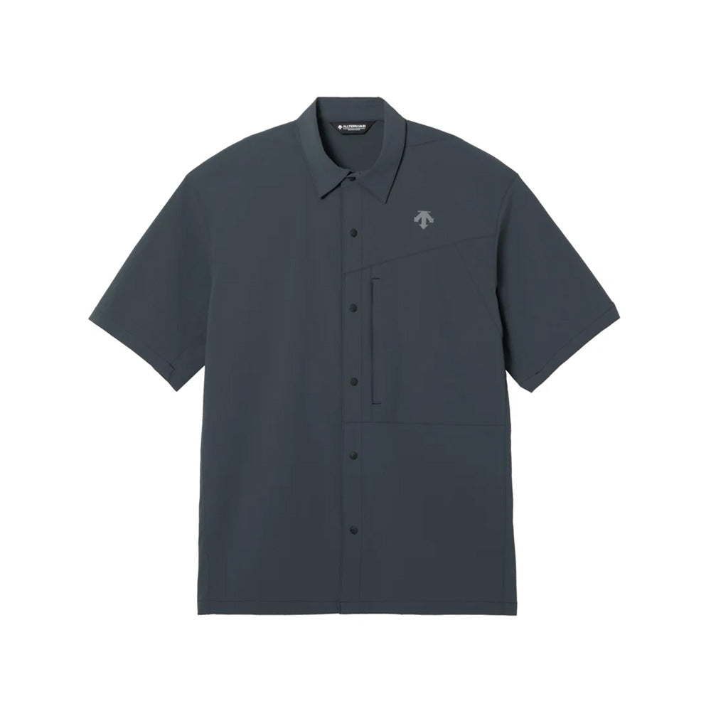 デサント ウィンドシェルハーフスリーブシャツ ポケッタブル仕様 DESCENTE WIND SHELL H/S SHIRT PB. ダークシャドー（NV13） メンズ DO6SHS01M-NV13