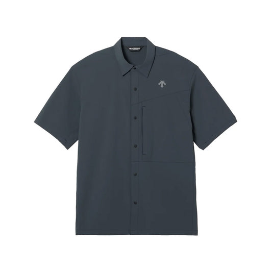 デサント ウィンドシェルハーフスリーブシャツ ポケッタブル仕様 DESCENTE WIND SHELL H/S SHIRT PB. ダークシャドー（NV13） メンズ DO6SHS01M-NV13