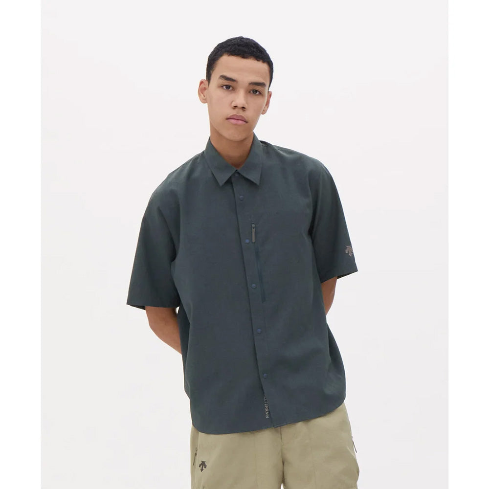 デサント スパンライクハーフスリーブシャツ DESCENTE SPANLIKE H/S SHIRT ブラック（BK00） メンズ DO6SHS06M-BK00