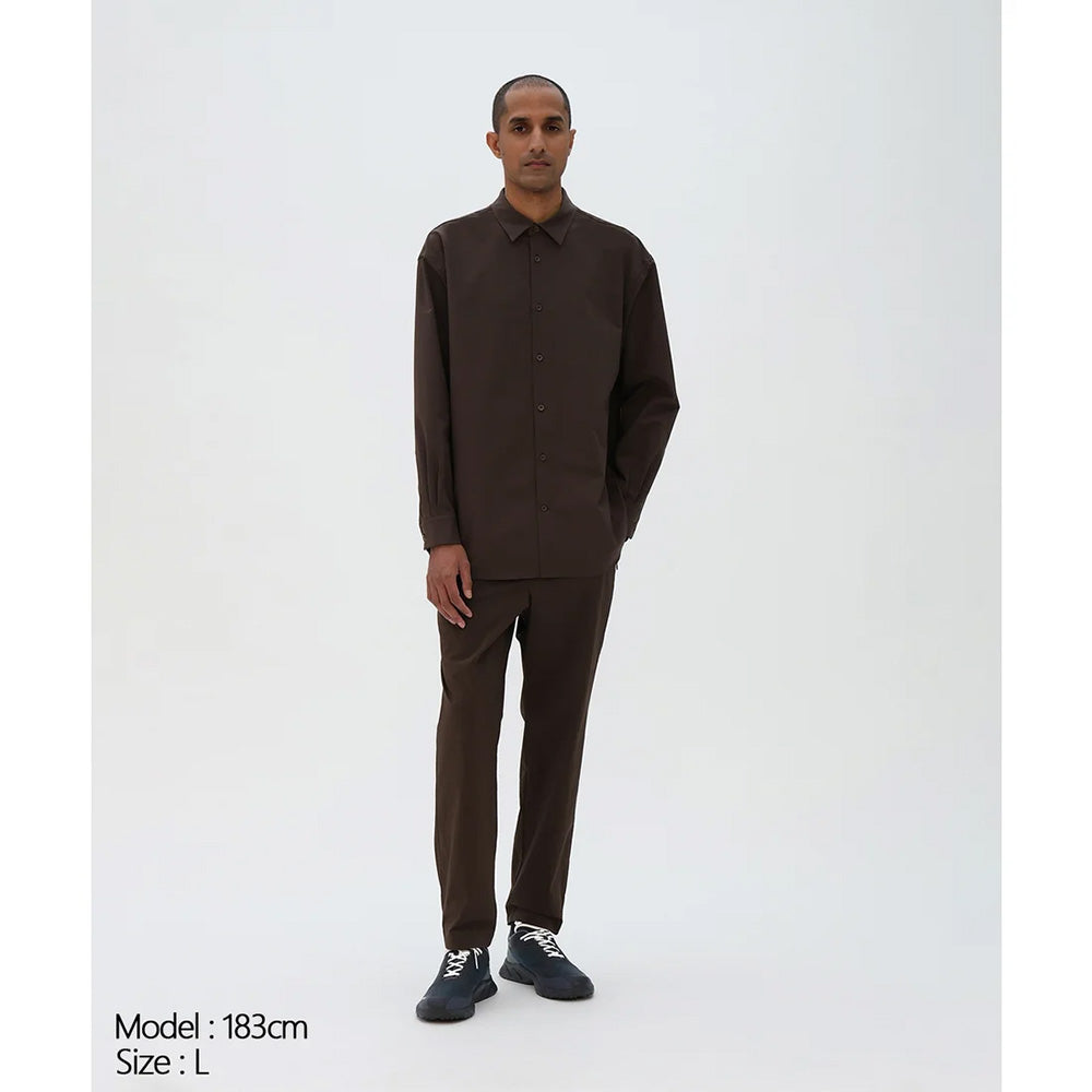 デサント ソロテックスロングスリーブレギュラーカラーシャツ DESCENTE SOLOTEX L/S REGULAR COLLAR SHIRT スモークブラック メンズ DU6FLSI1M-BK01