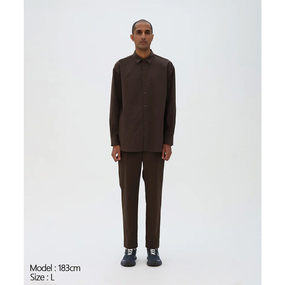 デサント ソロテックスロングスリーブレギュラーカラーシャツ DESCENTE SOLOTEX L/S REGULAR COLLAR SHIRT スモークブラック メンズ DU6FLSI1M-BK01