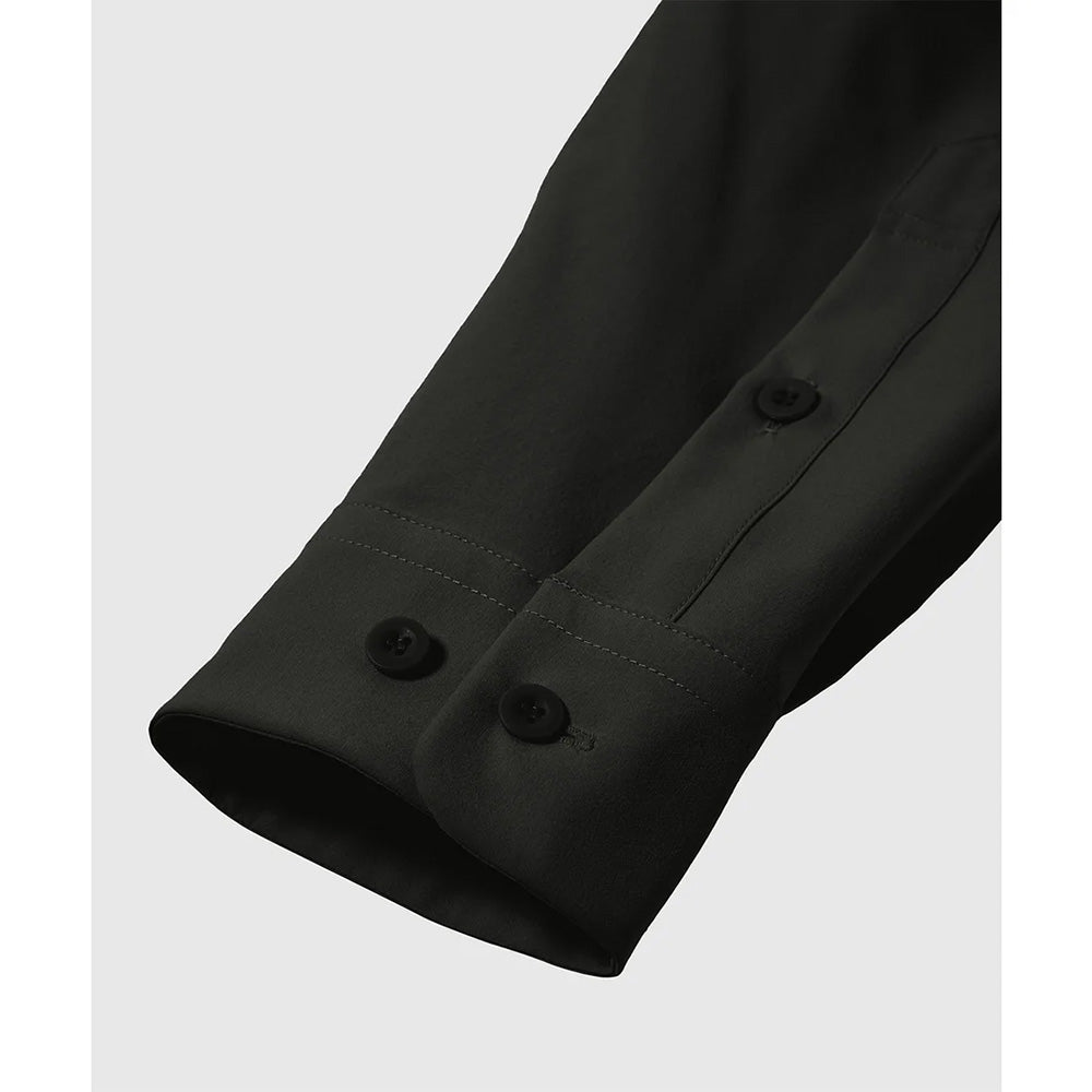 デサント ソロテックスロングスリーブレギュラーカラーシャツ DESCENTE SOLOTEX L/S REGULAR COLLAR SHIRT スモークブラック メンズ DU6FLSI1M-BK01