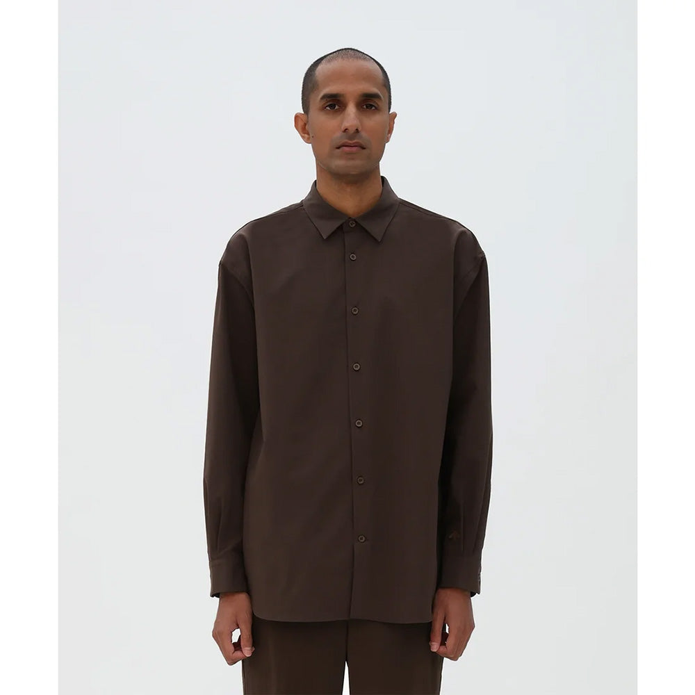 デサント ソロテックスロングスリーブレギュラーカラーシャツ DESCENTE SOLOTEX L/S REGULAR COLLAR SHIRT スモークブラック メンズ DU6FLSI1M-BK01