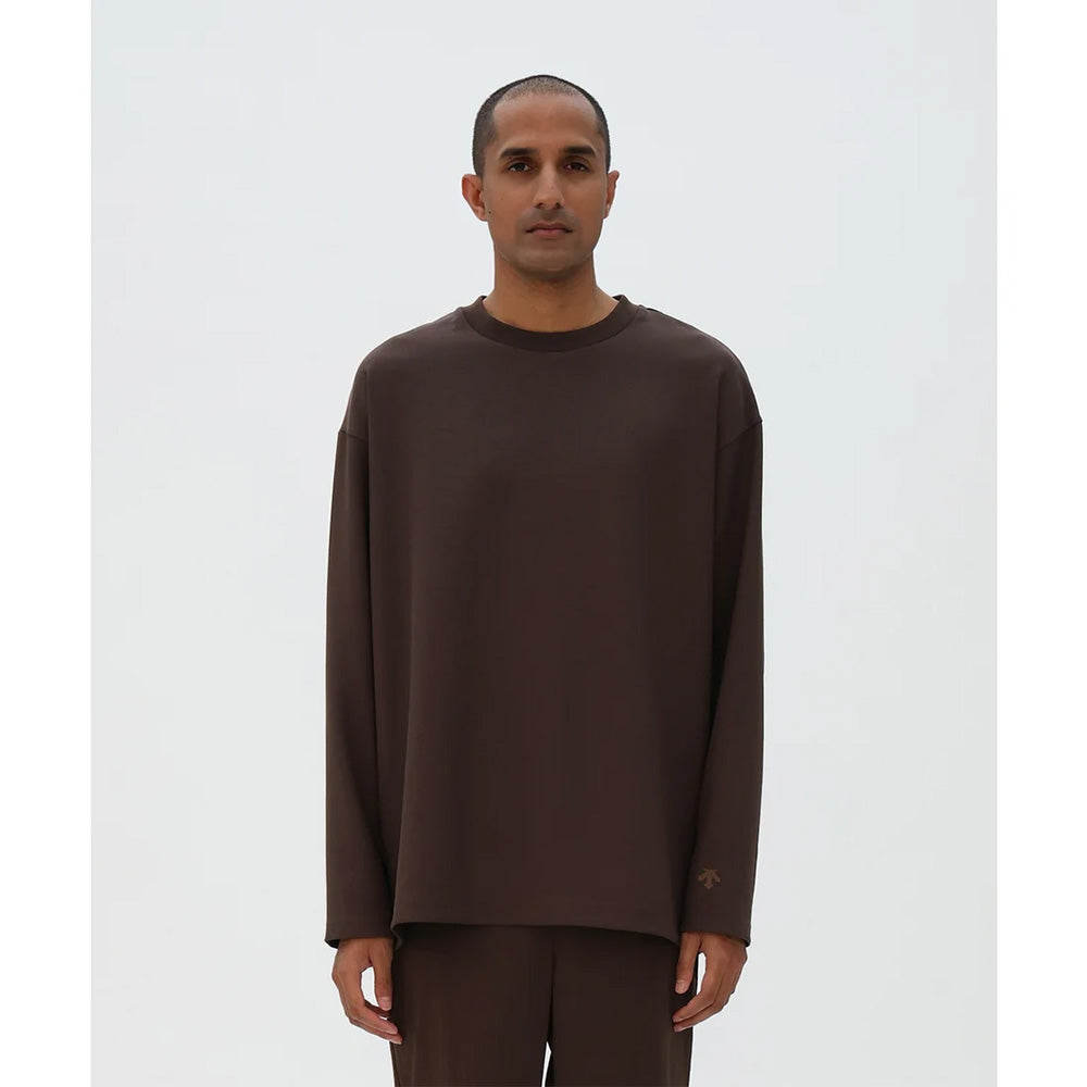 デサント ストレッチツイルロングスリーブTシャツ DESCENTE STRETCH TWILL L/S T-SHIRT グラファイトネイビー メンズ Tシャツ DU6FLTI2M-NV01