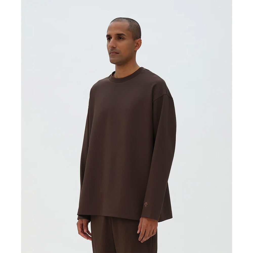 デサント ストレッチツイルロングスリーブTシャツ DESCENTE STRETCH TWILL L/S T-SHIRT グラファイトネイビー メンズ Tシャツ DU6FLTI2M-NV01