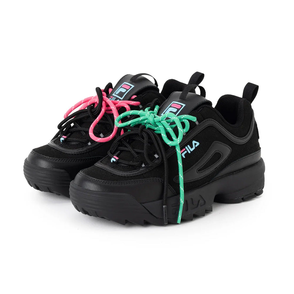 フィラ ディスラプター2ディーエス FILA DISRUPTOR 2 DS Black/River Blue/Camellia レディース スニーカー FU0104614-001
