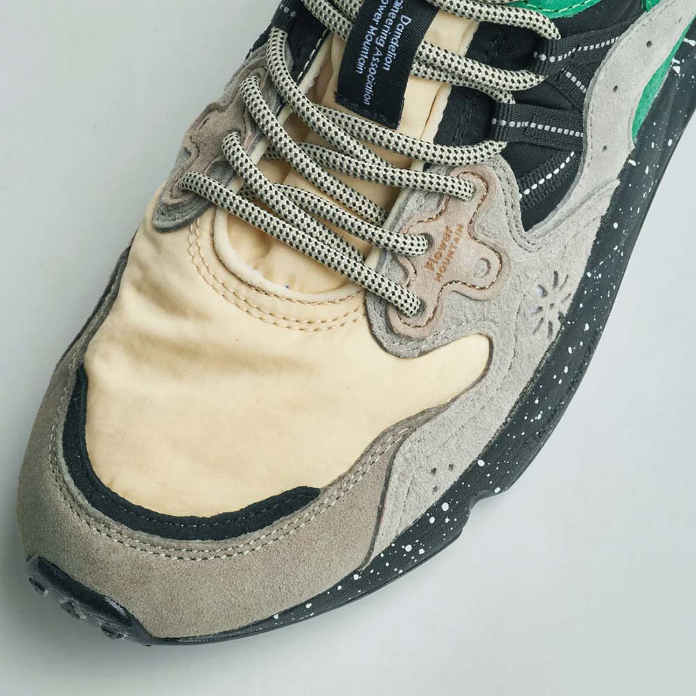 フラワーマウンテン ヤマノスリー Flower MOUNTAIN YAMANO3 Beige/Green メンズ レディース スニーカー FM63093