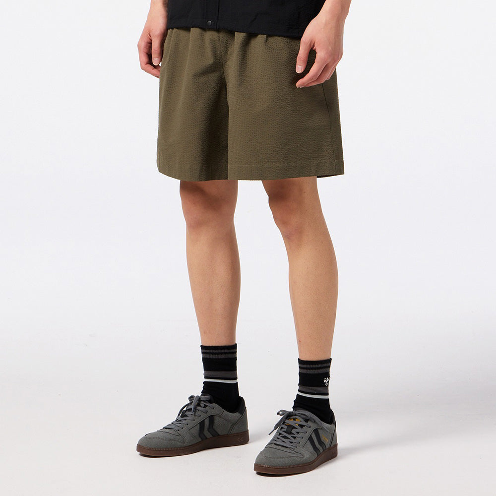 ヒュンメル PLAY シアサッカーハーフパンツ hummel PLAY SEERSUCKER HALF PANTS カーキ メンズ パンツ HAW4237HP-591