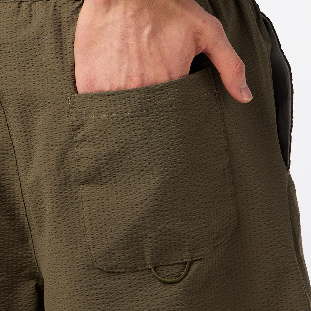ヒュンメル PLAY シアサッカーハーフパンツ hummel PLAY SEERSUCKER HALF PANTS カーキ メンズ パンツ HAW4237HP-591