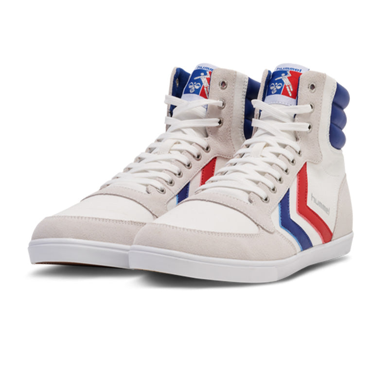 ヒュンメル SLIMMER STADIL HIGH hummel スリマー スタディル ハイ WHITE/BLUE/RED/GUM メンズ レディース スニーカー HM063511-9228