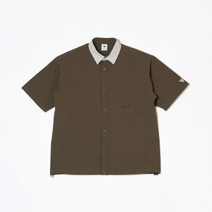 hummel PLAY SEERSUCKER S/S FULL-BUTTON SHIRT カーキ HAW4237-591