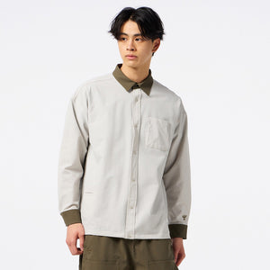 hummel PLAY SEERSUCKER L/S FULL-BUTTON SHIRT シルバーバーチ HAW4238-951