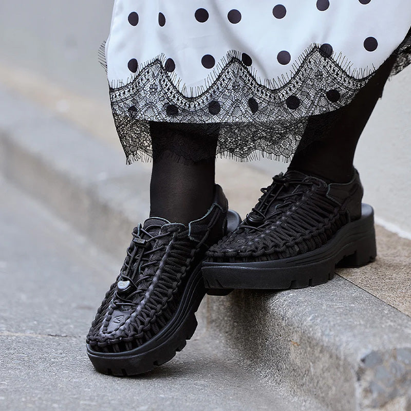 キーン ユニーク ピーエルティー KEEN UNEEK PLT BLACK SMOOTH LEA レディース サンダル 1032211