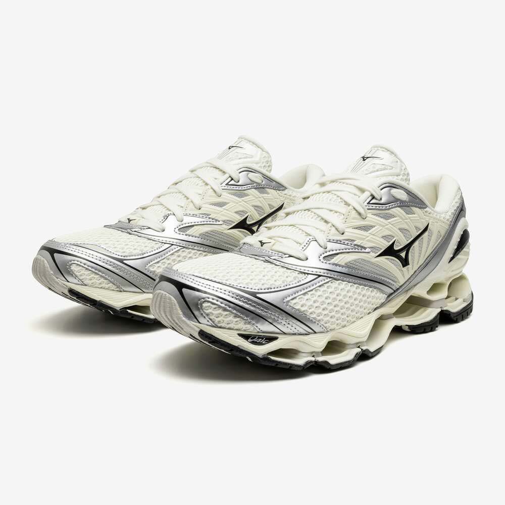 ミズノ MIZUNO WAVE PROPHECY LS オフホワイト×ブラック×シルバー メンズ レディース スニーカー D1GA251101